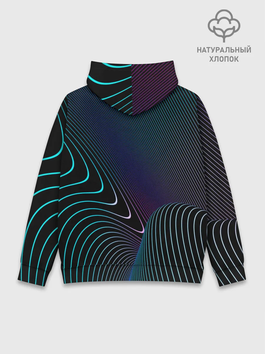 Худи мужской база хлопок / НЕОН STRIPES