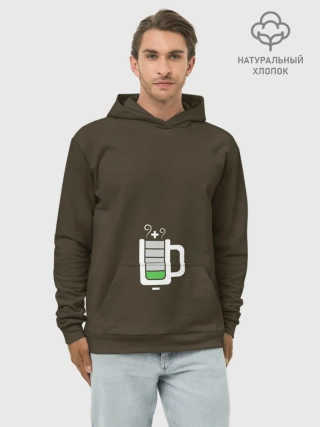 Худи мужской база хлопок / Батарейка заряд чашка кофе