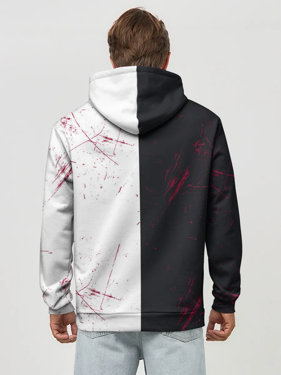 Худи мужской база хлопок / monokuma с пупком и иероглифами