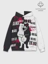 Худи мужской база хлопок / monokuma с пупком и иероглифами