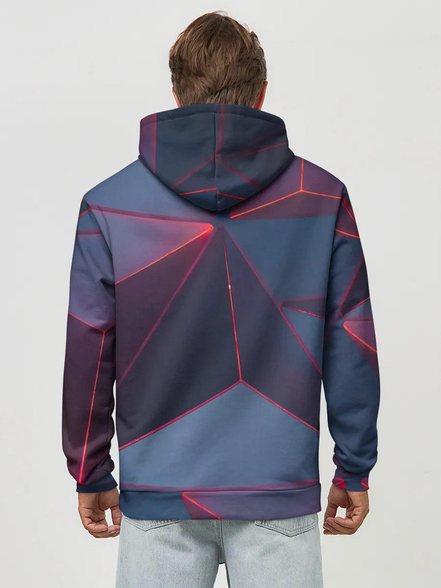 Худи мужской база хлопок / Неоновый треугольник.