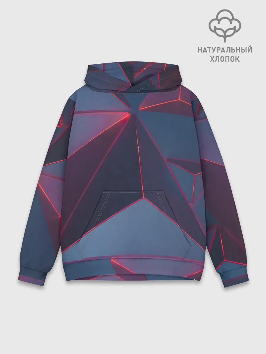Худи мужской база хлопок / Неоновый треугольник.