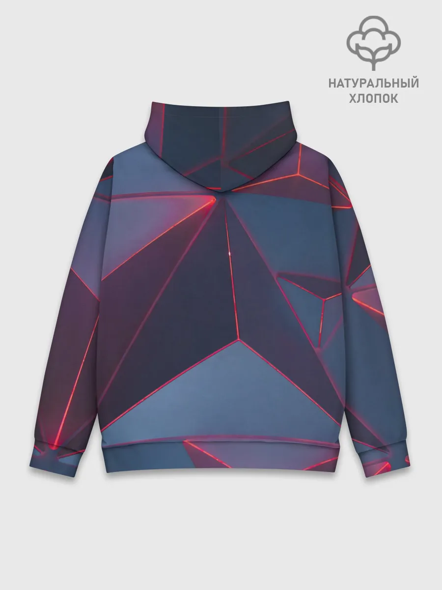 Худи мужской база хлопок / Неоновый треугольник.