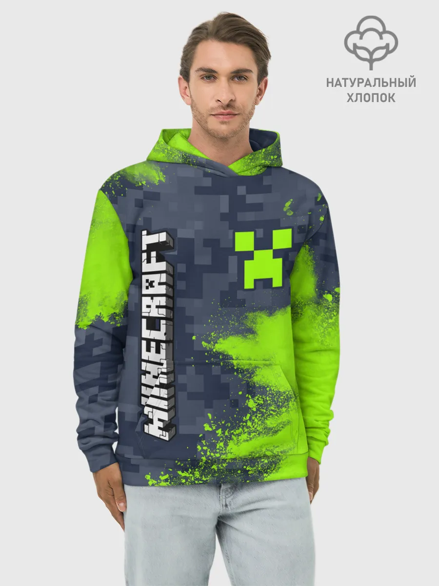 Худи мужской база хлопок / MINECRAFT / МАЙНКРАФТ