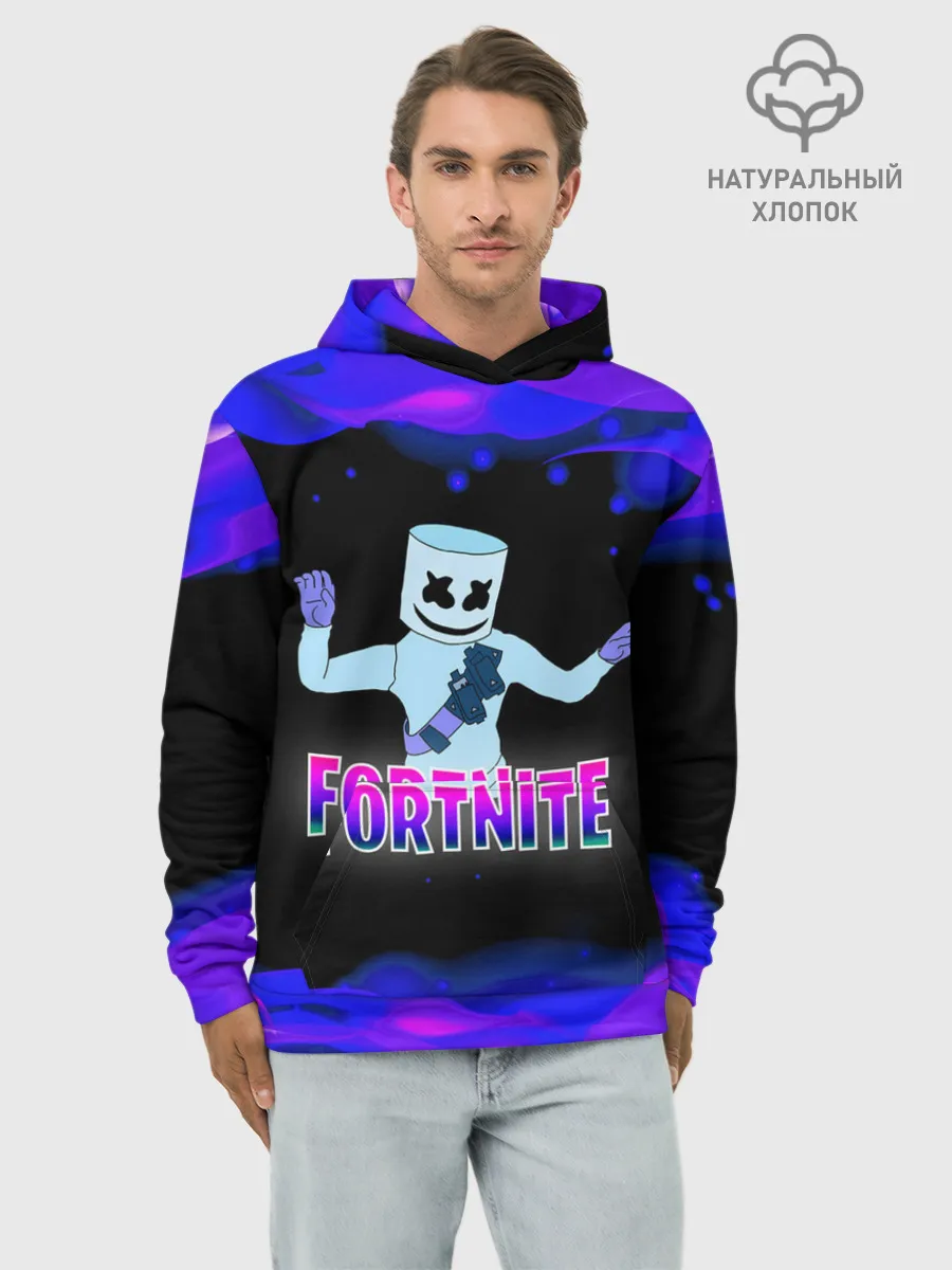 Худи мужской база хлопок / Fortnite Marshmallow