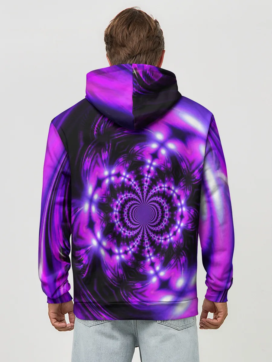 Худи мужской база хлопок / НЕОНОВЫЙ ФРАКТАЛ