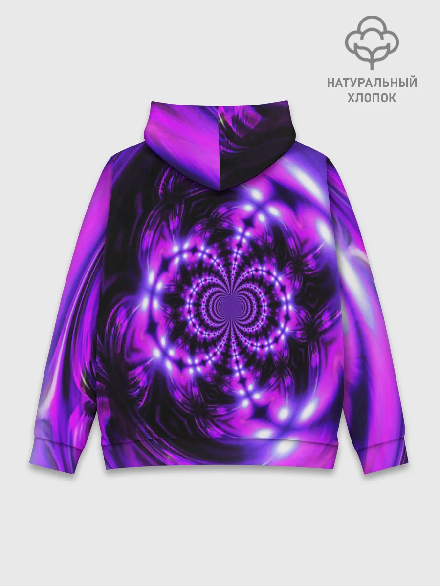 Худи мужской база хлопок / НЕОНОВЫЙ ФРАКТАЛ