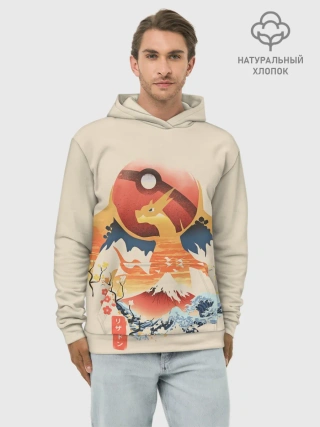Худи мужской база хлопок / Чаризард и покебол