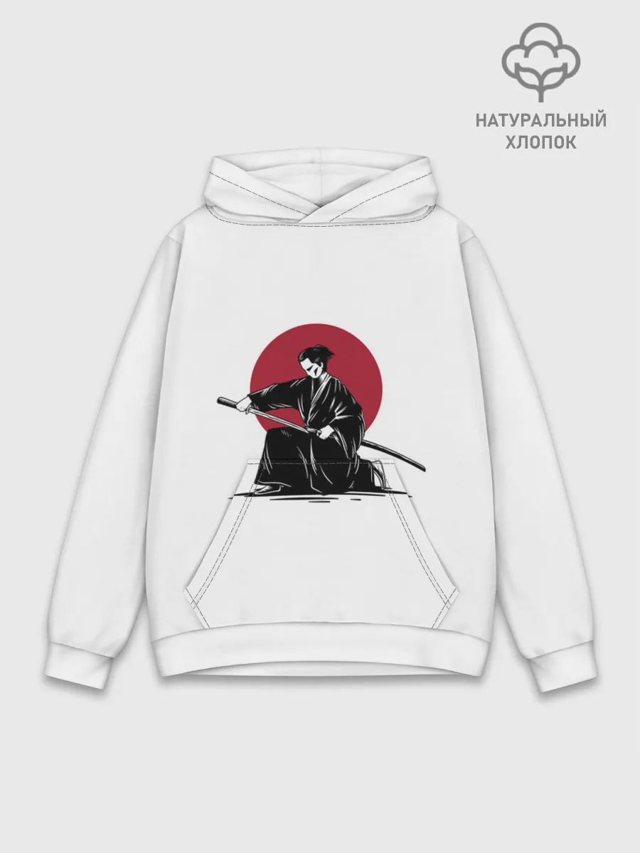 Худи мужской база хлопок / ЯПОНСКИЙ САМУРАЙ | SAMURAI IN THE SUN