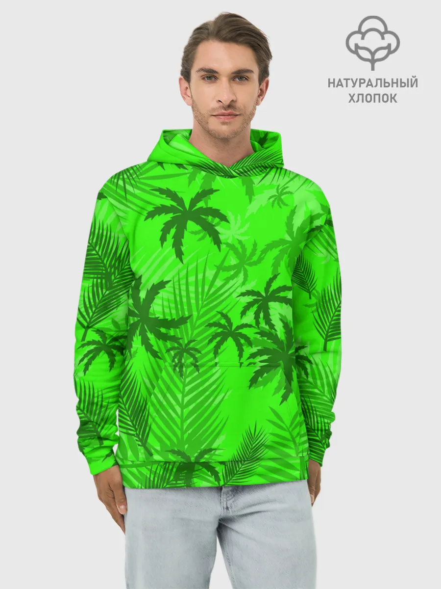 Худи мужской база хлопок / ПАЛЬМЫ | ЛЕТО | TROPICAL