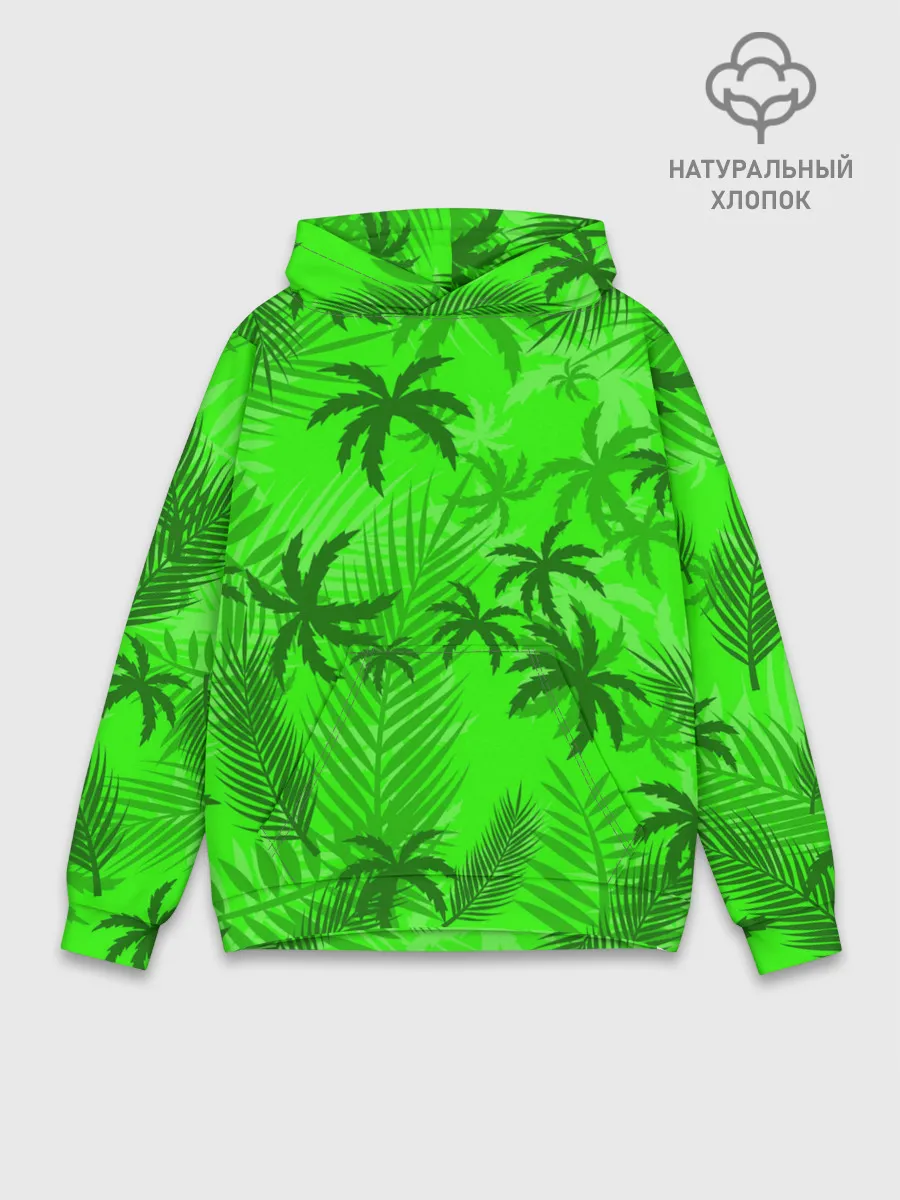 Худи мужской база хлопок / ПАЛЬМЫ | ЛЕТО | TROPICAL