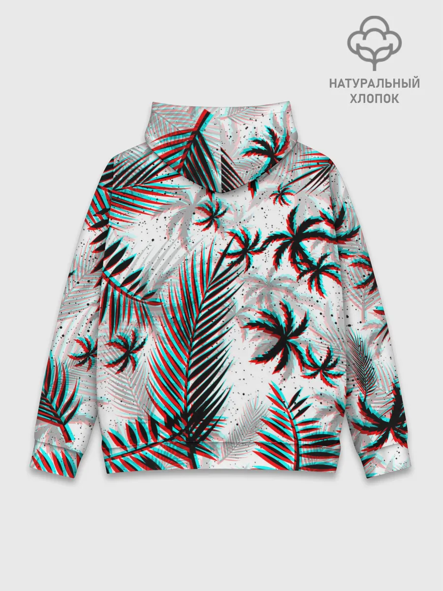 Худи мужской база хлопок / ПАЛЬМЫ | TROPICAL GLITCH