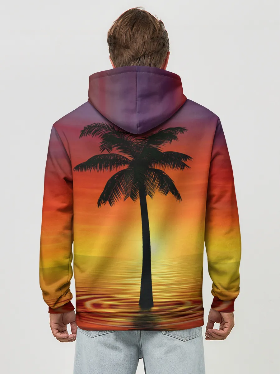 Худи мужской база хлопок / ТРОПИЧЕСКИЕ ПАЛЬМЫ.