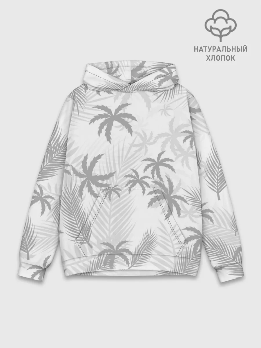 Худи мужской база хлопок / ПАЛЬМЫ | ЛЕТО | TROPICAL