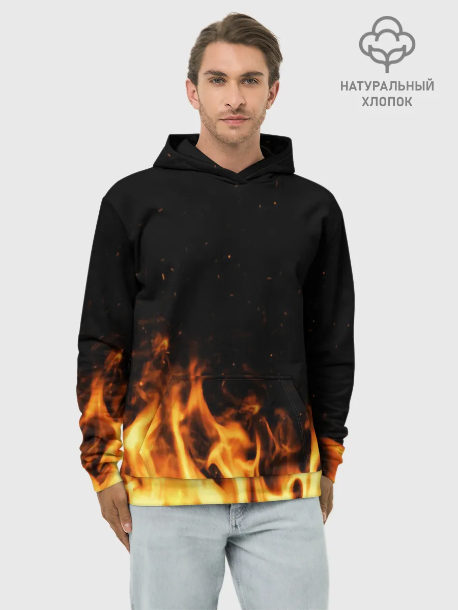 Худи мужской база хлопок / Огонь