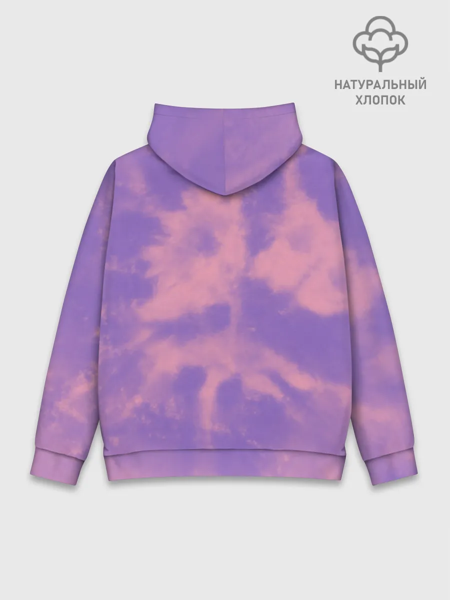 Худи мужской база хлопок / Фиолетовый ТАЙ ДАЙ