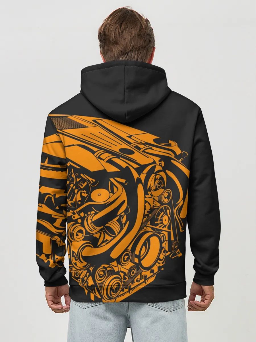 Худи мужской база хлопок / Сердце - пламенный мотор