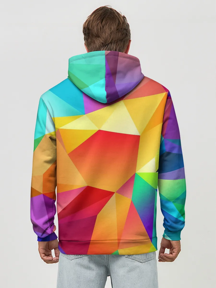 Худи мужской база хлопок / Яркая мозаика