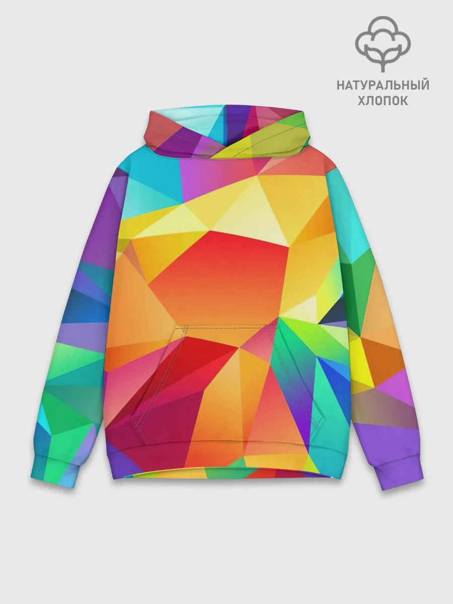 Худи мужской база хлопок / Яркая мозаика