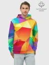 Худи мужской база хлопок / Яркая мозаика