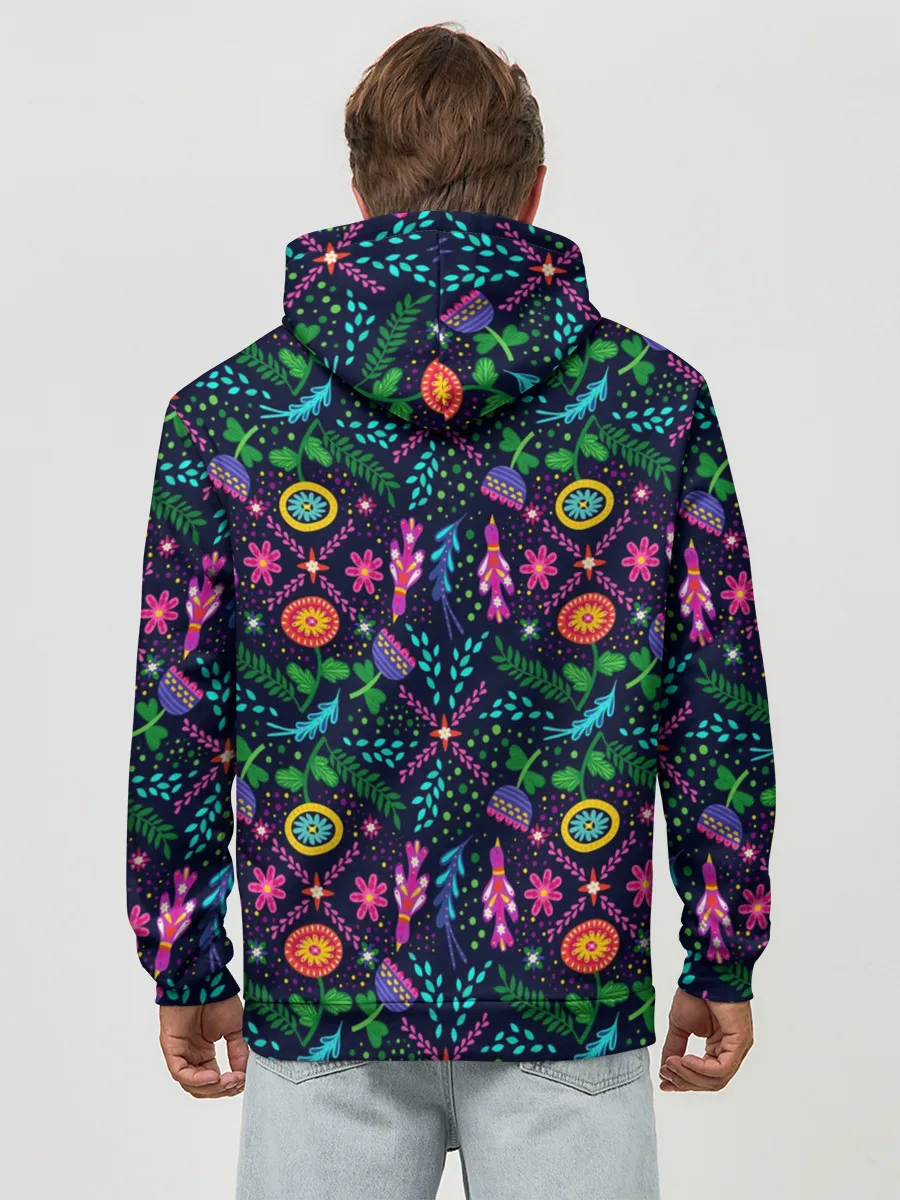 Худи мужской база хлопок / Орнамент Forest