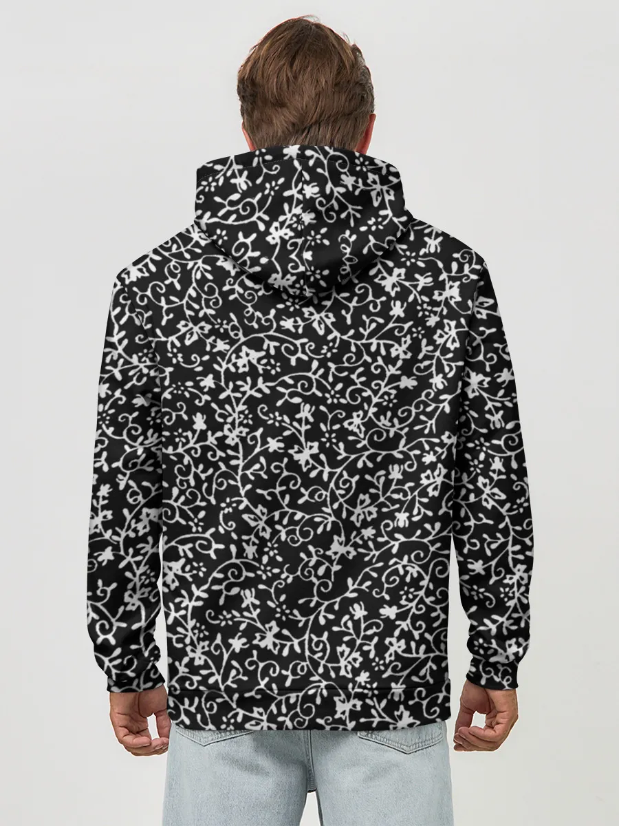 Худи мужской база хлопок / Узоры Черно-белые