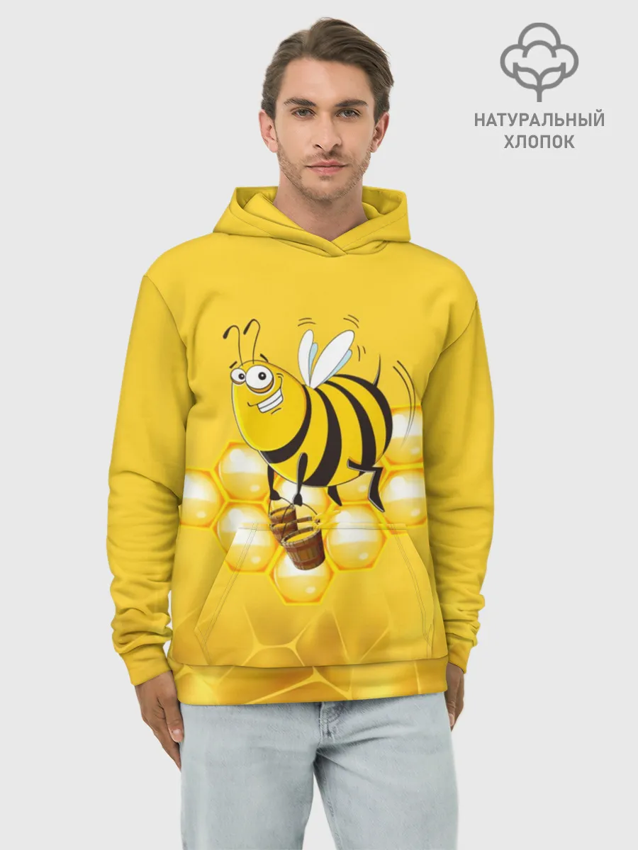 Худи мужской база хлопок / Лето. Пчелы. Мед