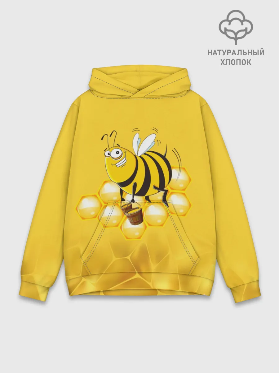 Худи мужской база хлопок / Лето. Пчелы. Мед