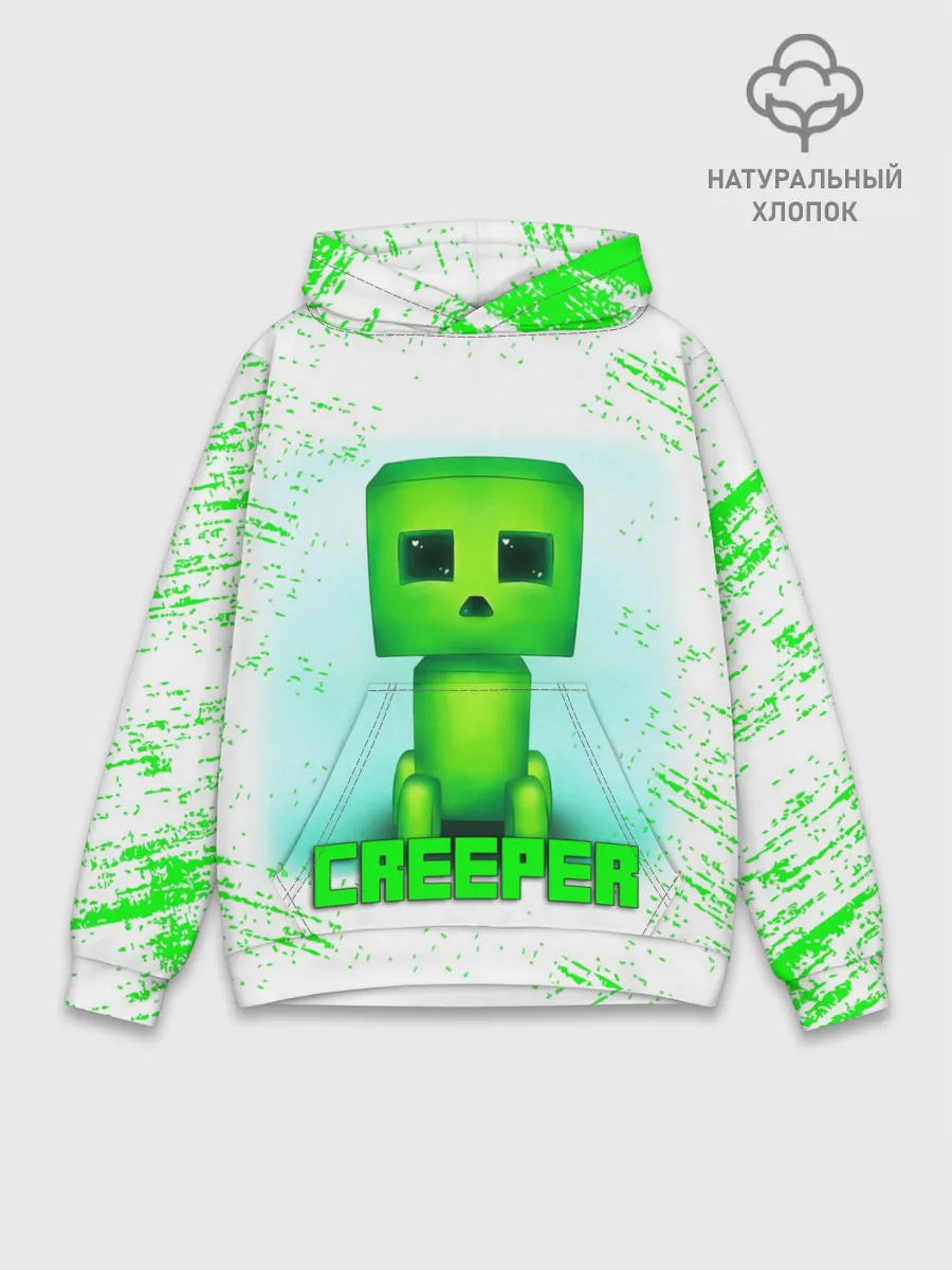 Худи мужской база хлопок / MINECRAFT CREEPER