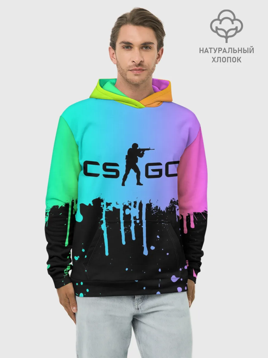 Худи мужской база хлопок / COUNTER STRIKE