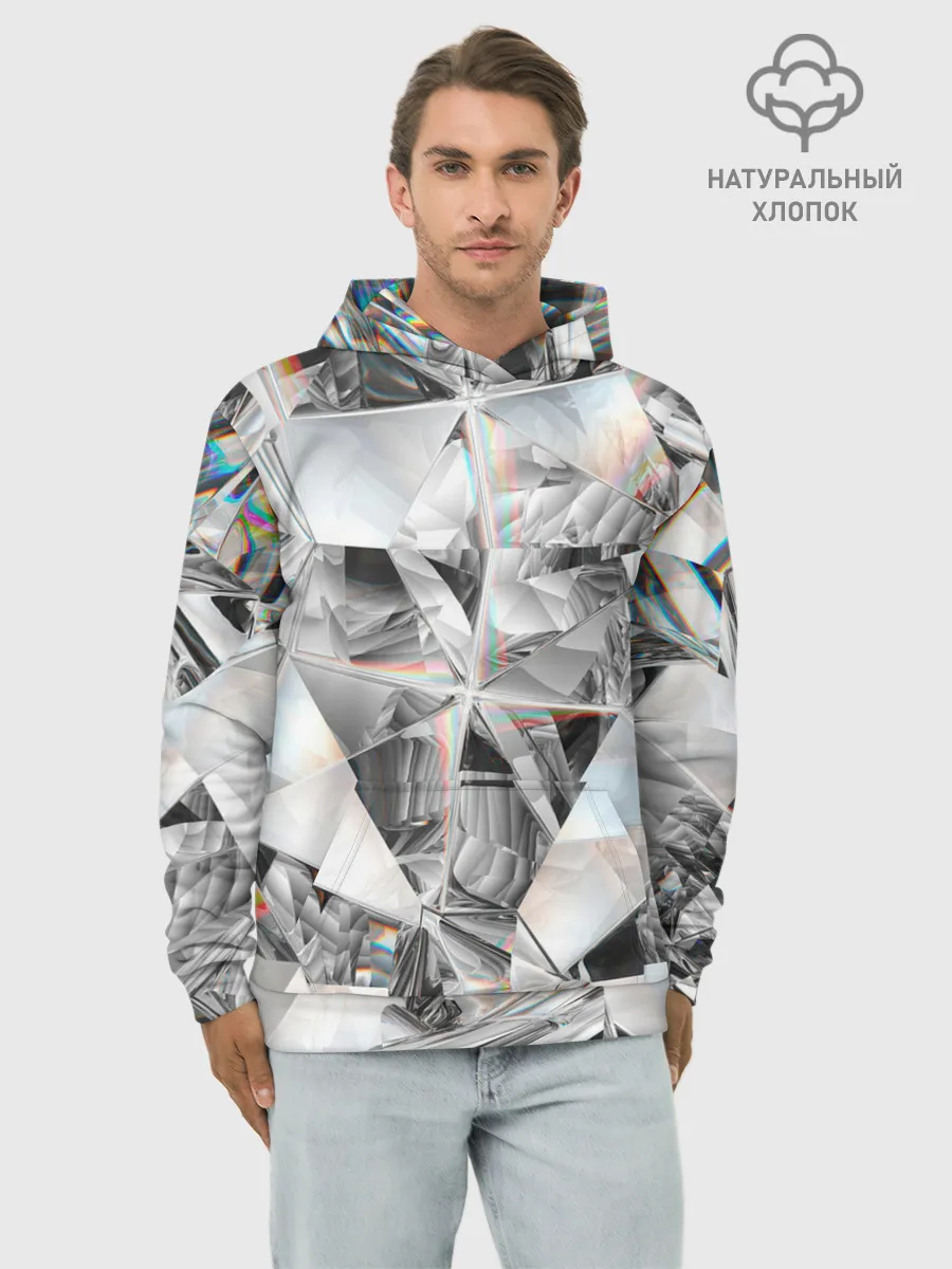 Худи мужской база хлопок / зеркальный калейдоскоп
