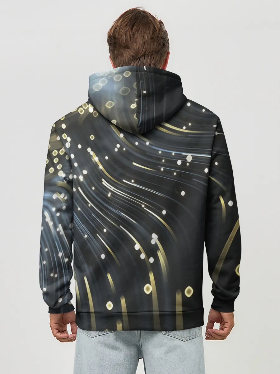 Худи мужской база хлопок / Абстракция искры полосы боке