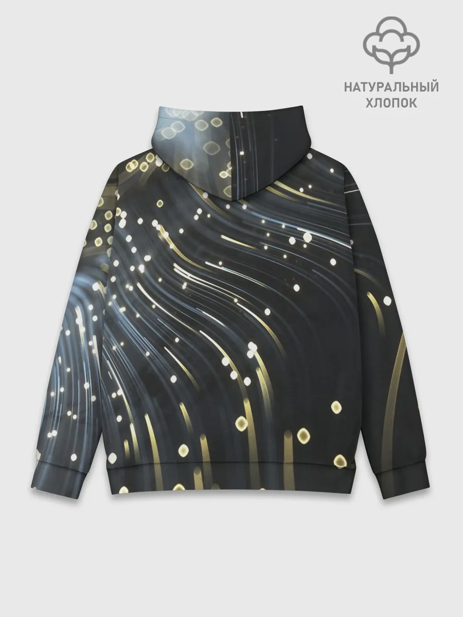 Худи мужской база хлопок / Абстракция искры полосы боке