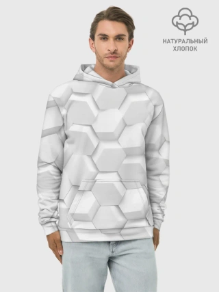 Худи мужской база хлопок / 3D WHITE