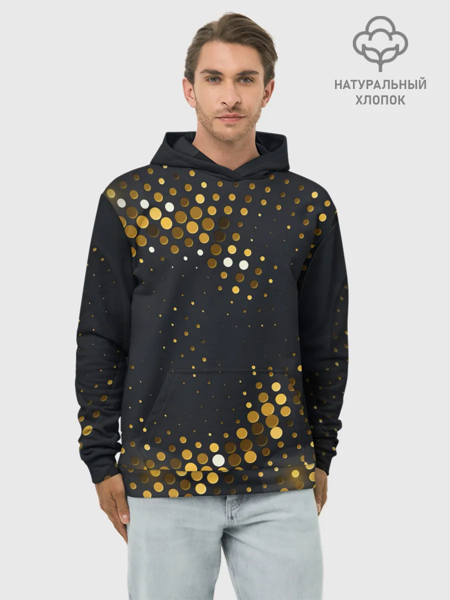 Худи мужской база хлопок / black gold