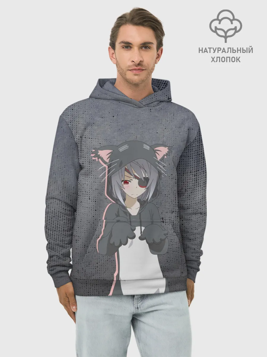 Худи мужской база хлопок / Catgirl sadness