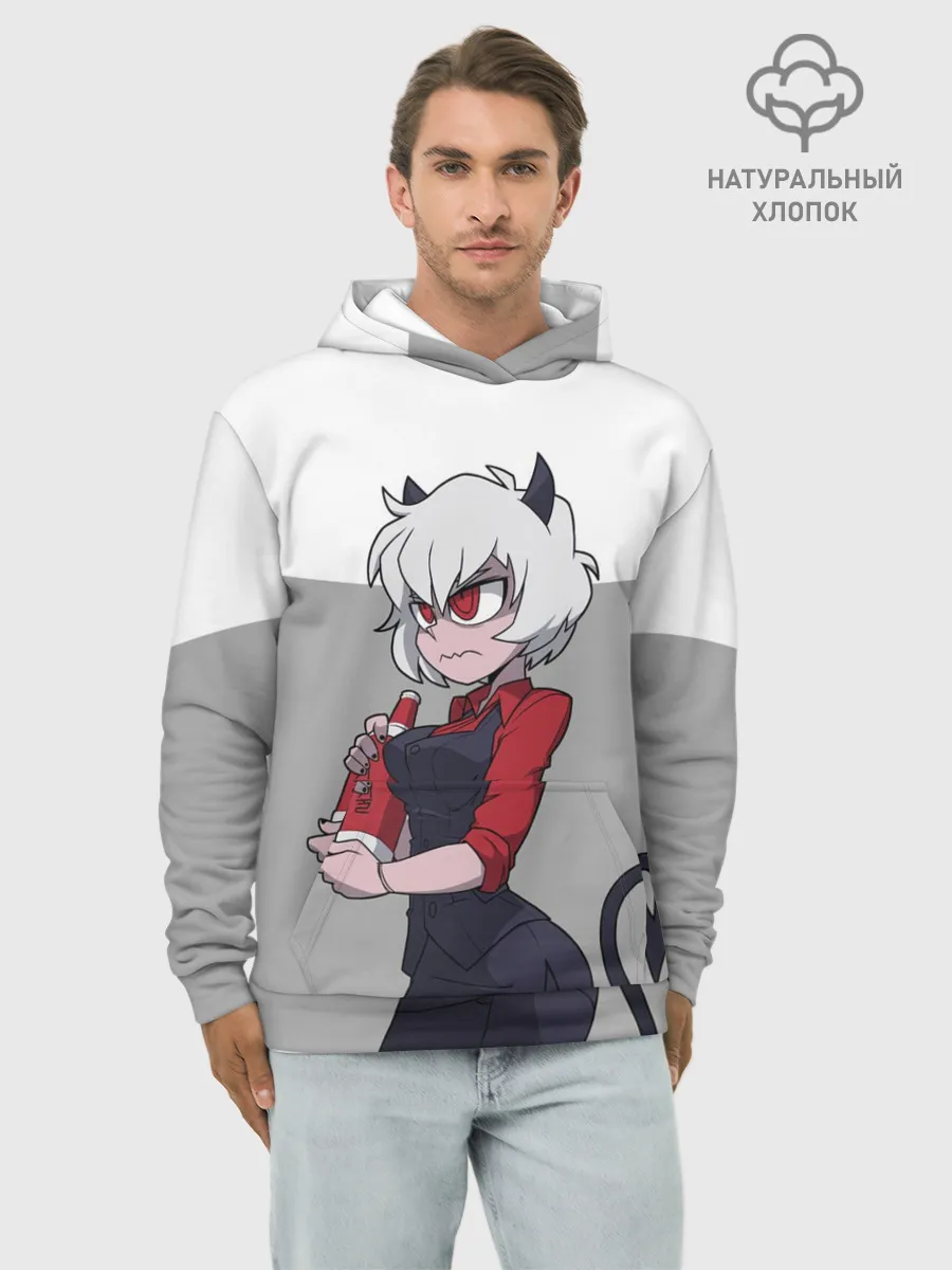 Худи мужской база хлопок / Сердитая Малина. HELLTAKER