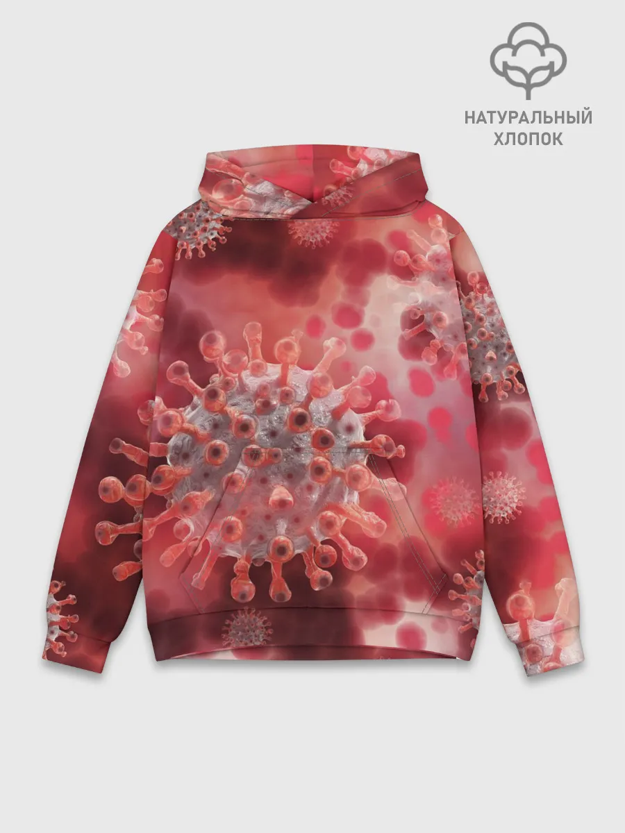 Худи мужской база хлопок / Коронавирус