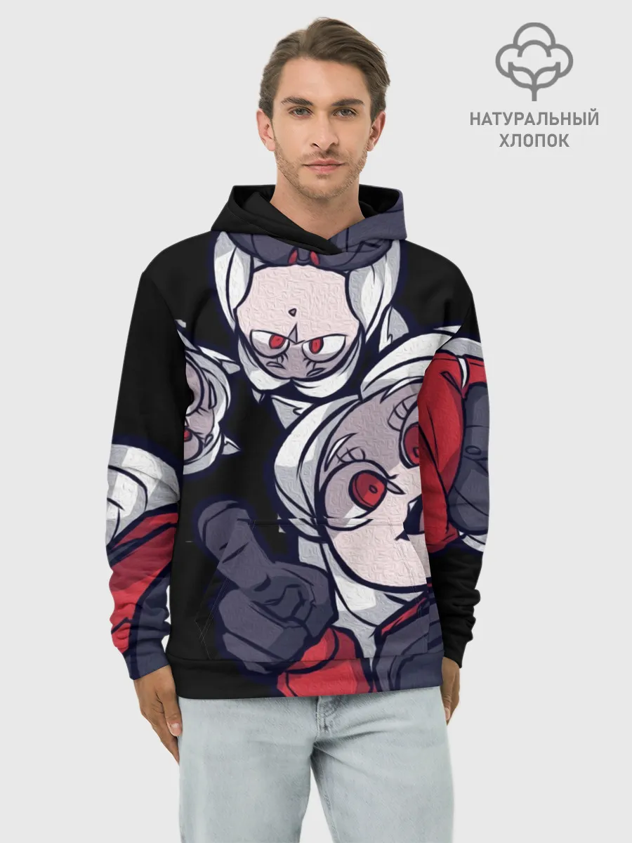 Худи мужской база хлопок / Мультяшные герои Helltaker