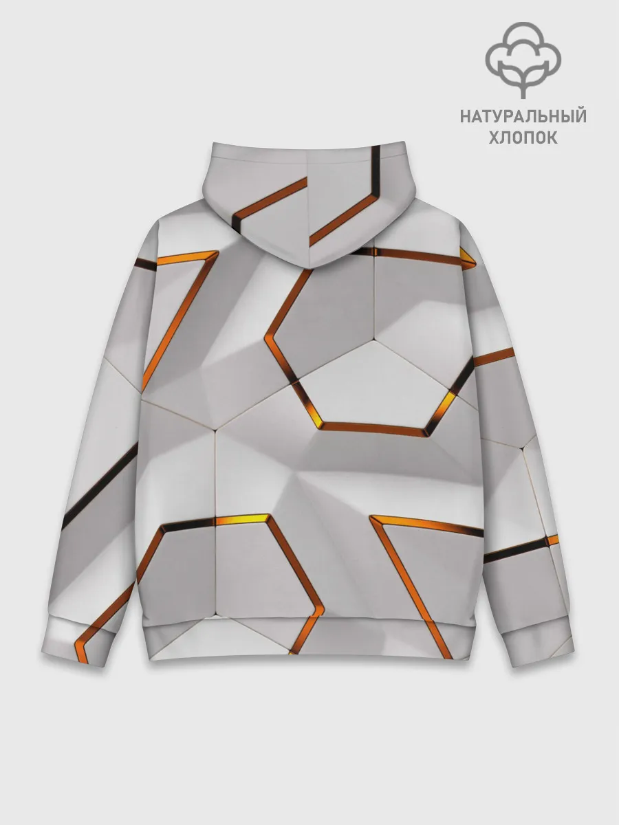 Худи мужской база хлопок / 3D абстракция Iron