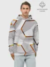Худи мужской база хлопок / 3D абстракция Iron