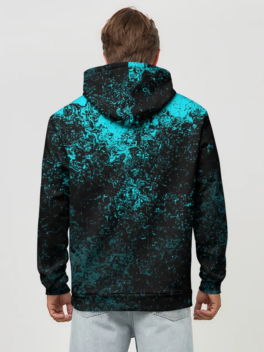 Худи мужской база хлопок / БРЫЗГИ-КРАСОК НЕОН