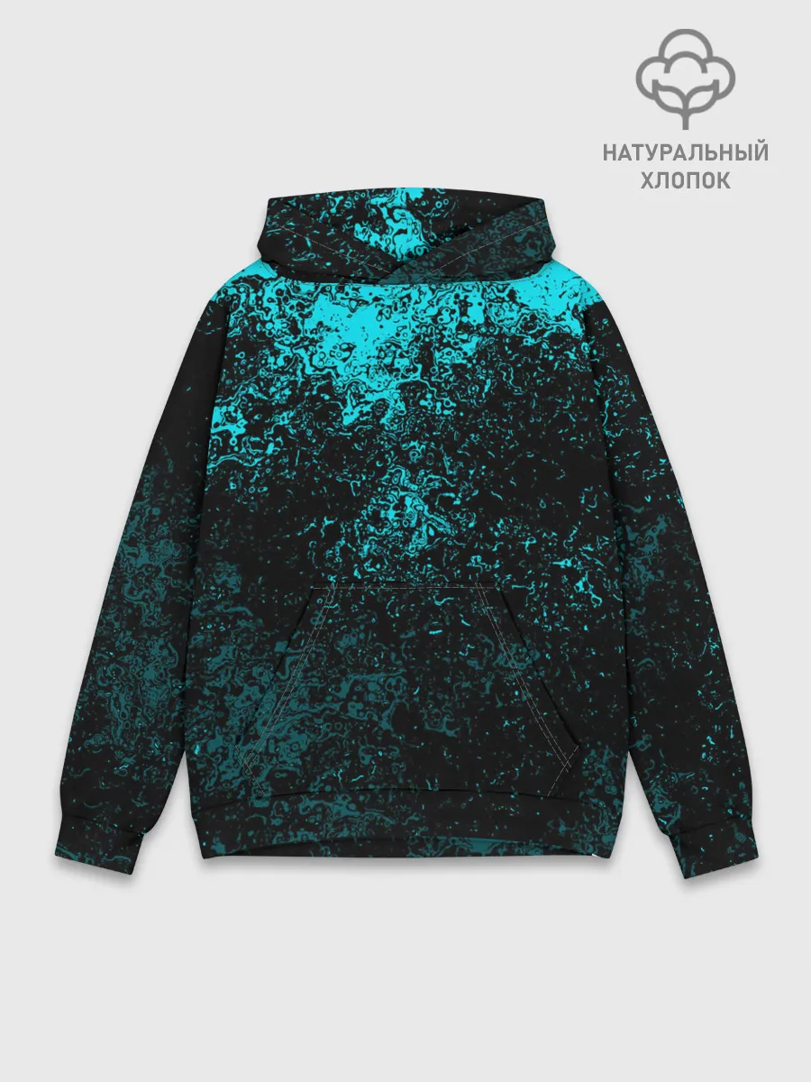 Худи мужской база хлопок / БРЫЗГИ-КРАСОК НЕОН