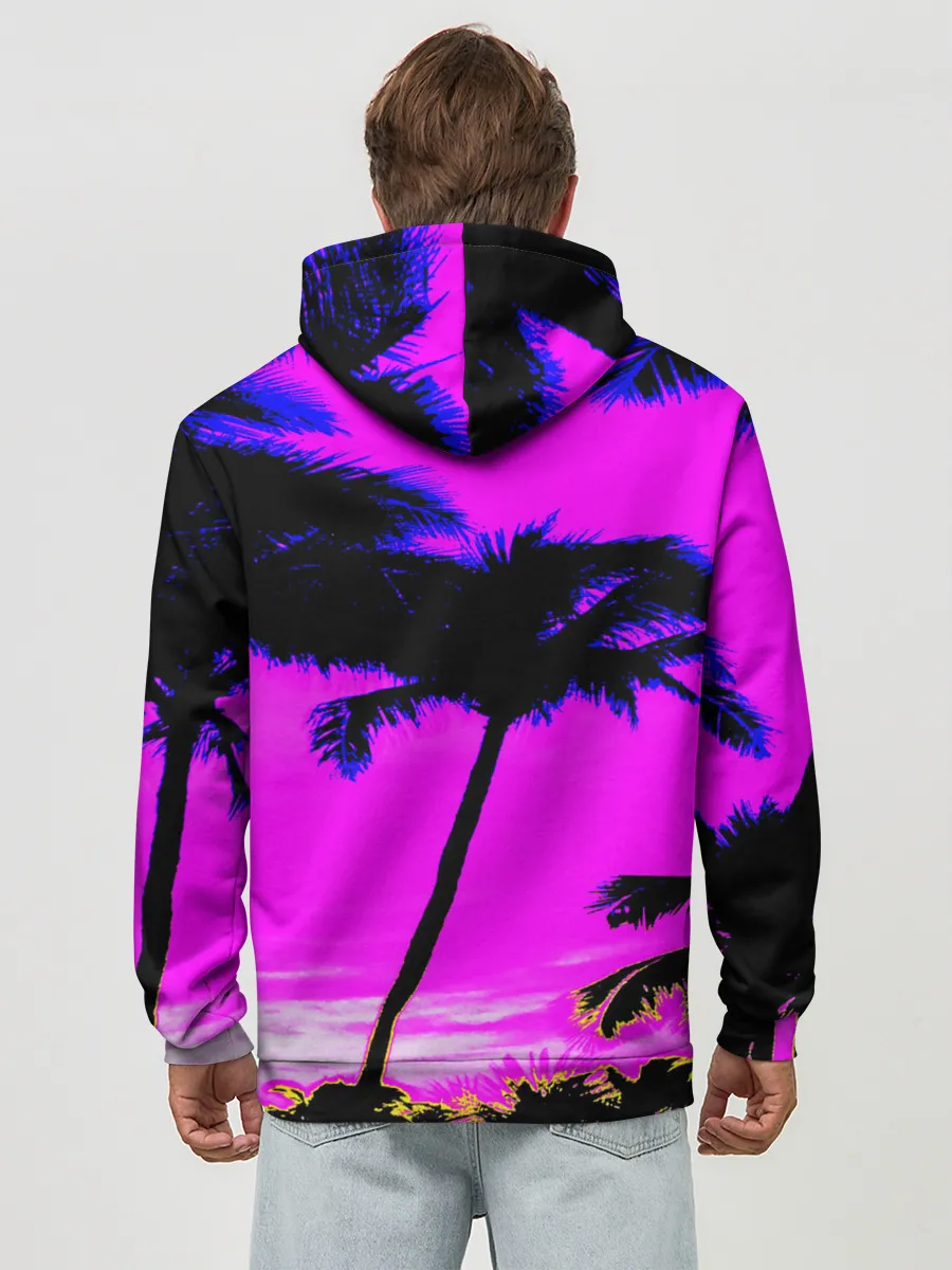 Худи мужской база хлопок / НЕОНОВЫЙ ЗАКАТ