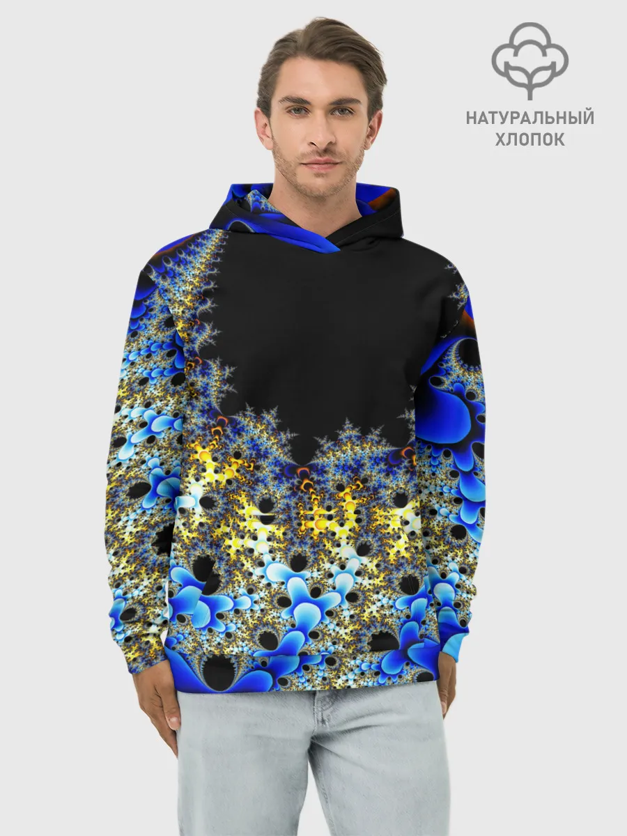Худи мужской база хлопок / Фрактальная материя l Fractal