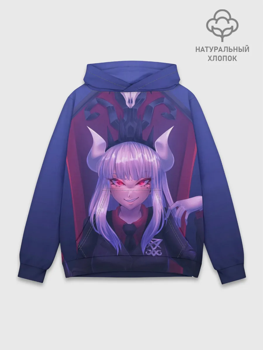 Худи мужской база хлопок / Люцифер на троне