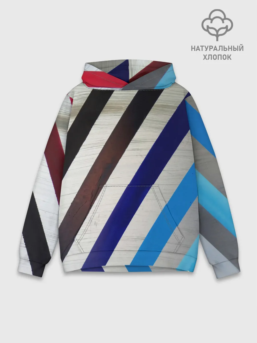 Худи мужской база хлопок / Косые линии полосы крупные
