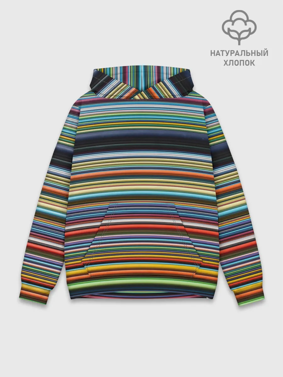 Худи мужской база хлопок / РАзноцыетные линии полосы хаос