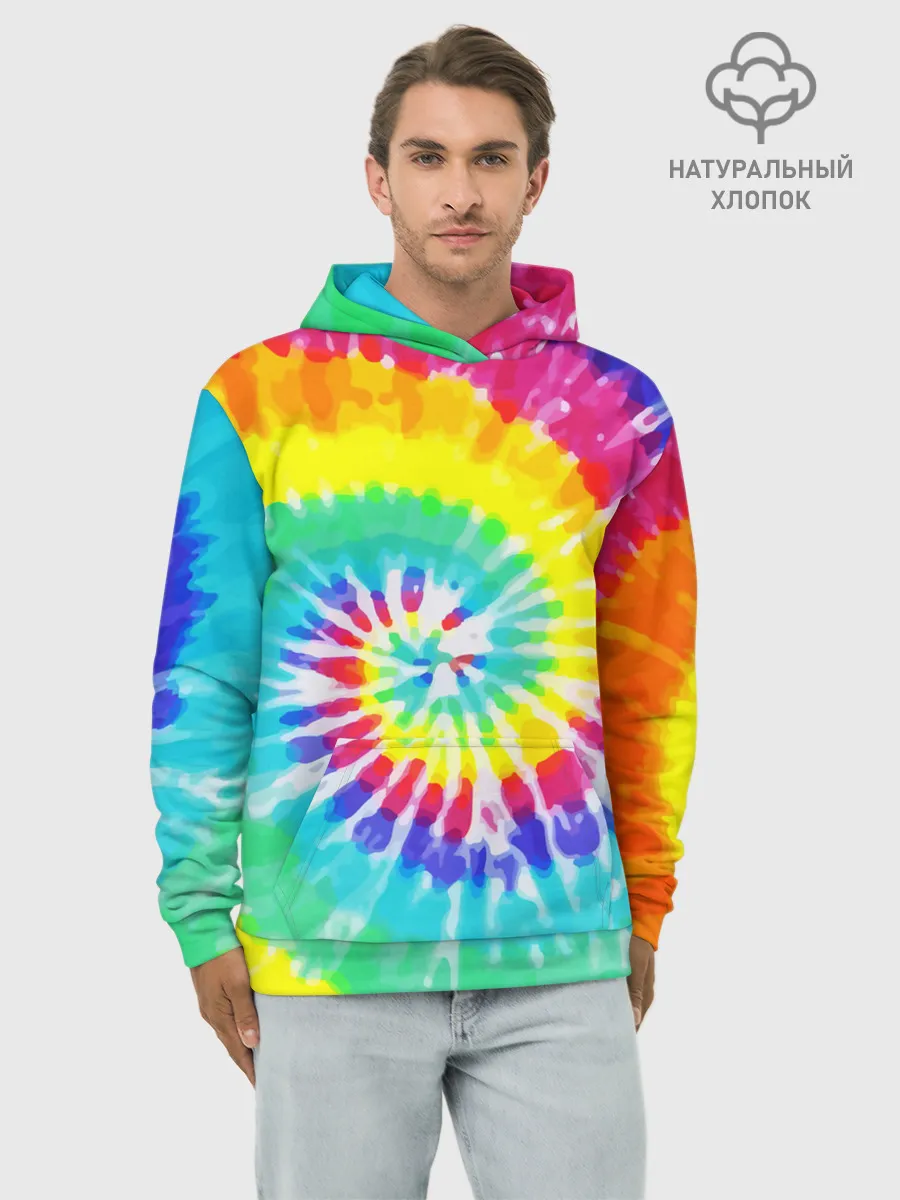 Худи мужской база хлопок / TIE-DYE СТЕНА