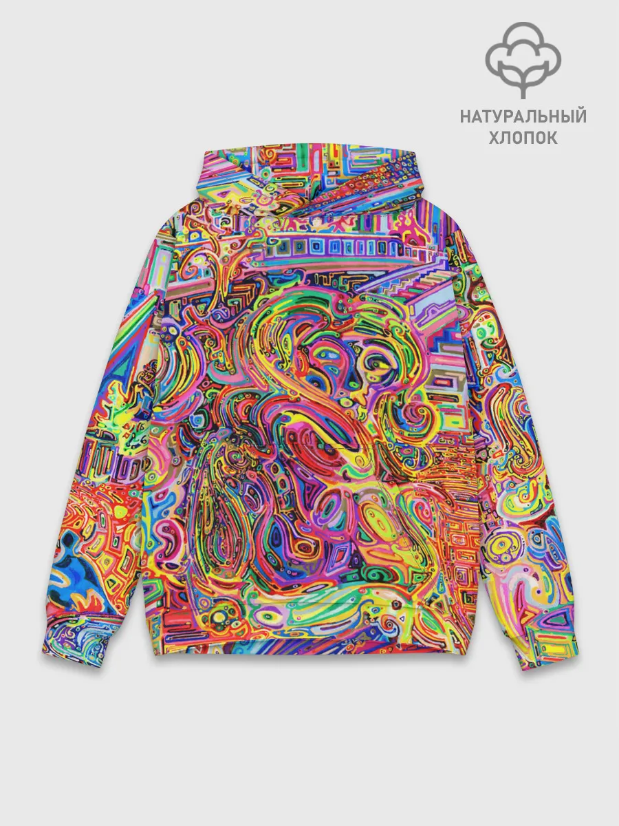 Худи мужской база хлопок / НЕОНОВЫЕ ЛИНИИ / АБСТРАКЦИЯ